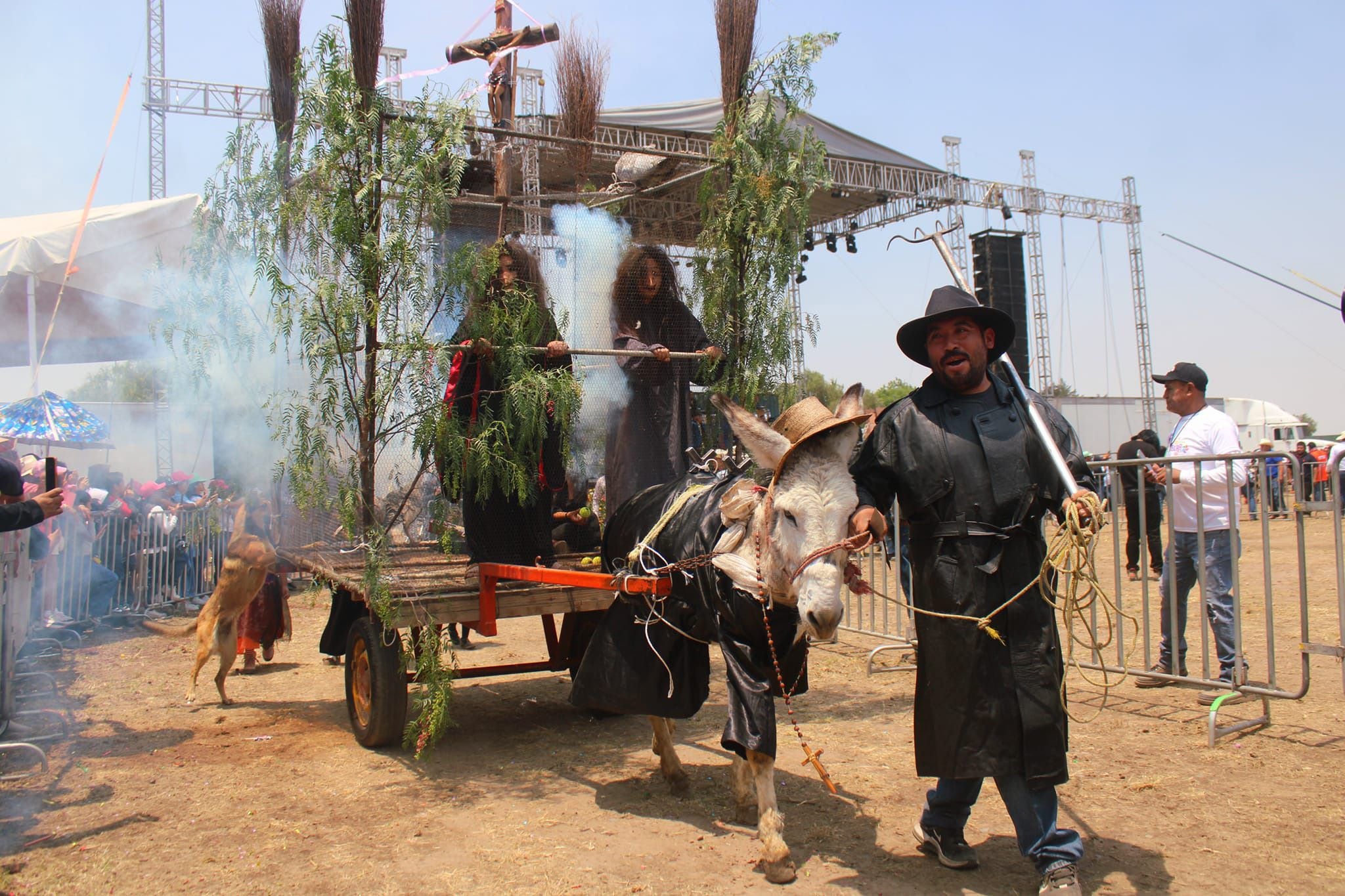 El "cazador de brujas" causó conmoción entre todos los visitantes del evento. (Facebook/Feria Nacional del Burro Otumba 2024)

Burros, equinos, feria nacional del burro 2024, Otumba, México, disfraces, polo, animales, mascotas