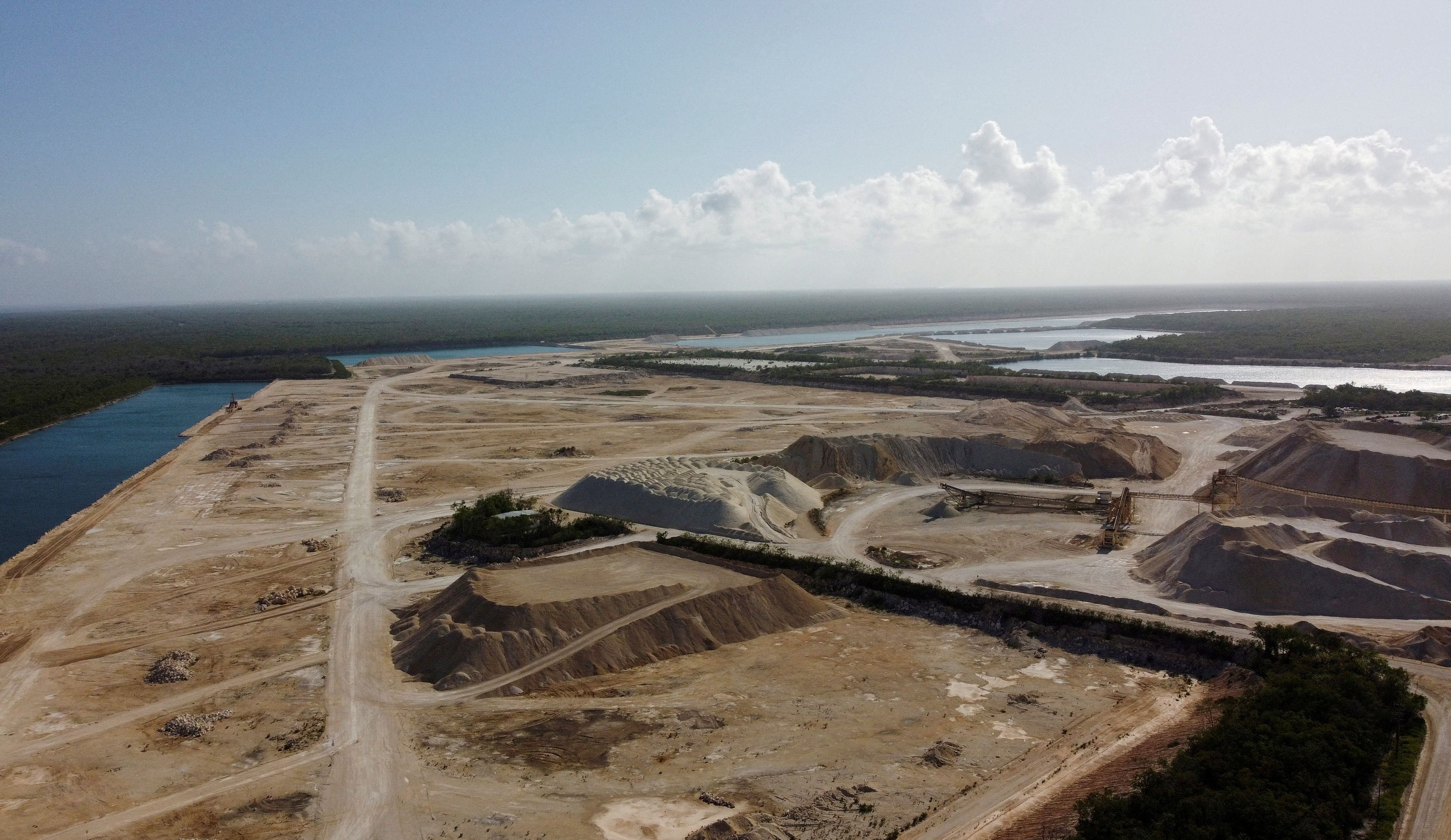 FILE PHOTO: A general view shows a part of the limestone mining by Vulcan Materials in Calica, in Quintana Roo state, Mexico May 6, 2022. REUTERS/Paola Chiomante/File Photo