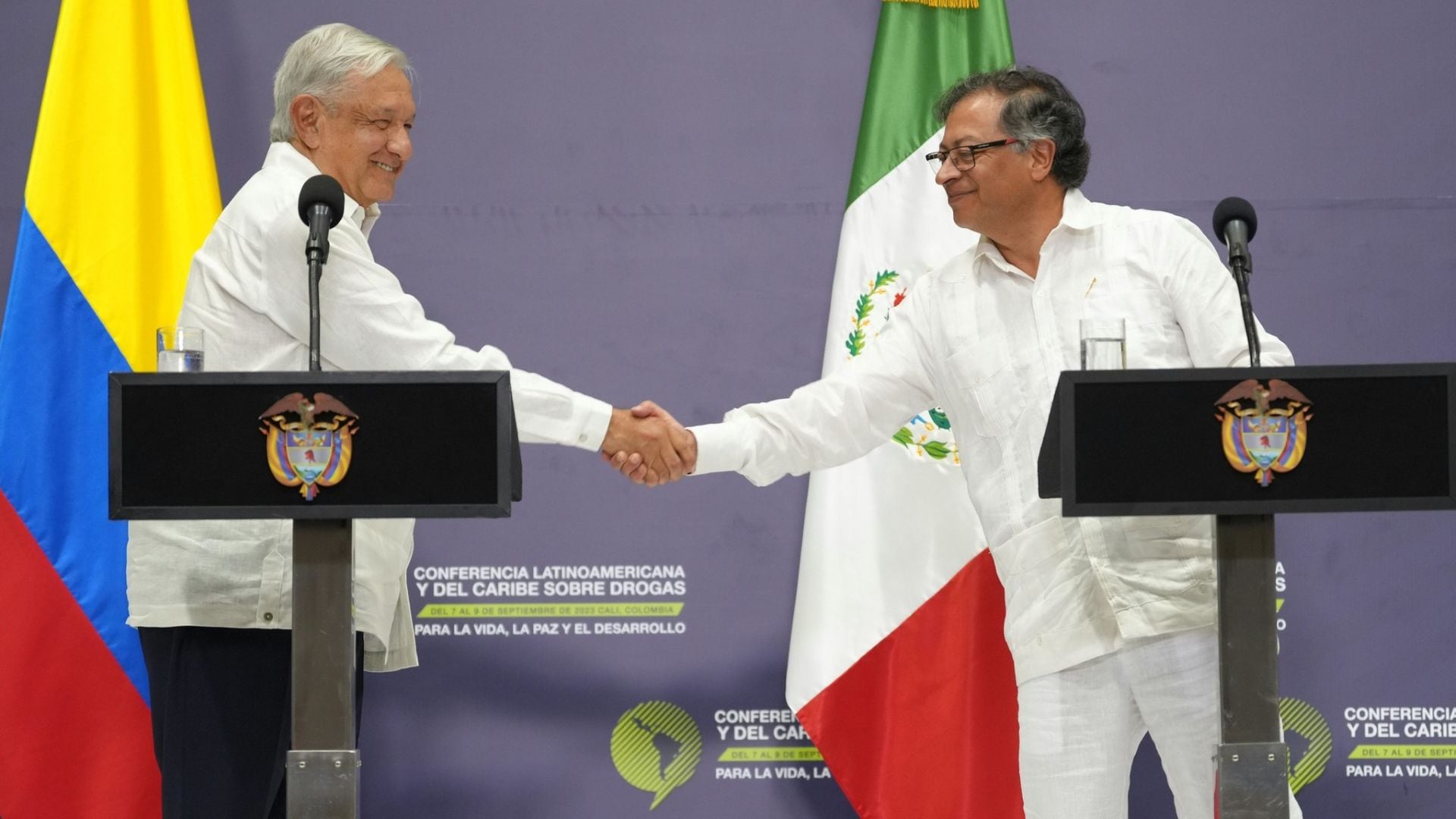 El presidente de México, Andrés Manuel López Obrador en varias oportunidades ha dicho que el sistema de salud de México sería como el de Dinamarca  - crédito Presidencia de Colombia