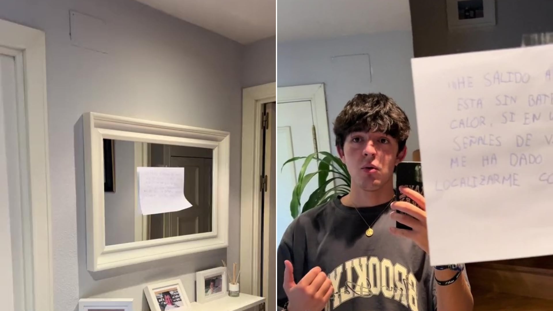 En la nota, el hermano advierte dramáticamente sobre un posible infarto debido al calor (TikTok)