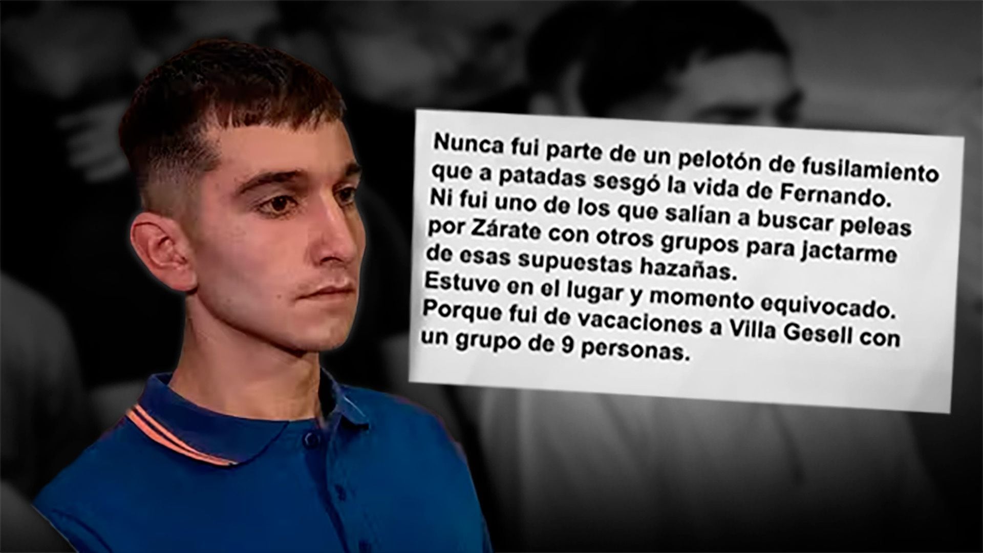 Carta de Matías Benicelli, caso Fernando Baéz Sosa