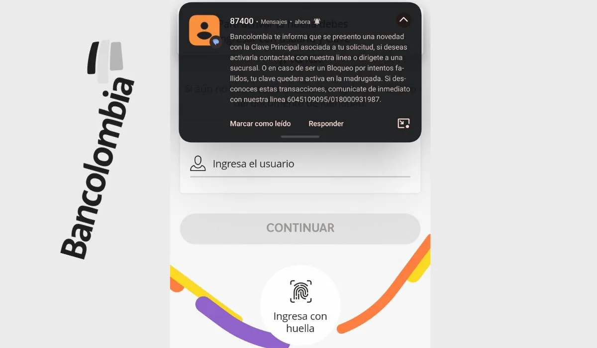 Bancolombia bloquea clave principal