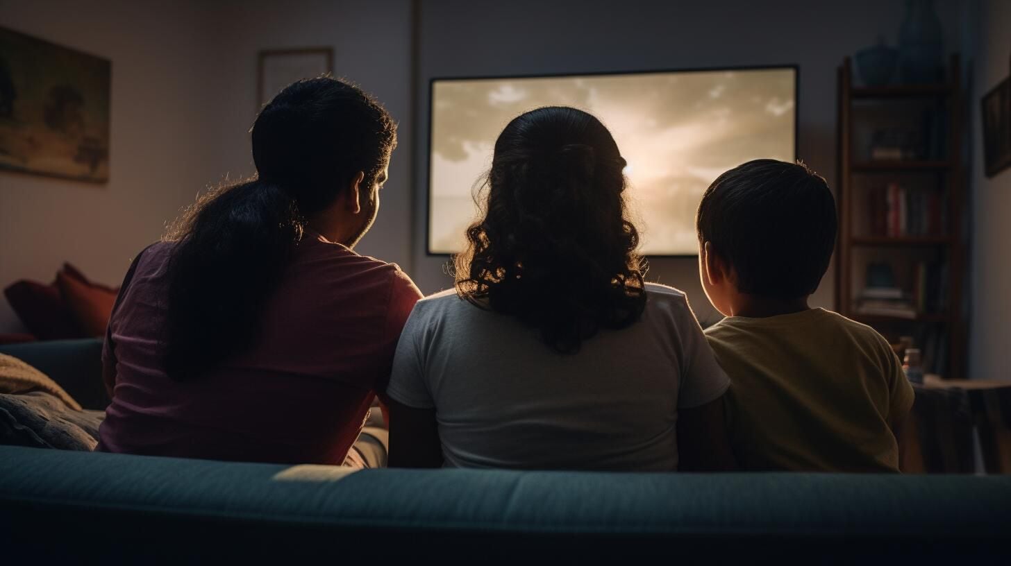 Encantadora imagen familiar: reunión en el hogar para una noche de cine y maratón de series. Momentos de conexión y entretenimiento, fortaleciendo los lazos familiares. (Imagen Ilustrativa Infobae)