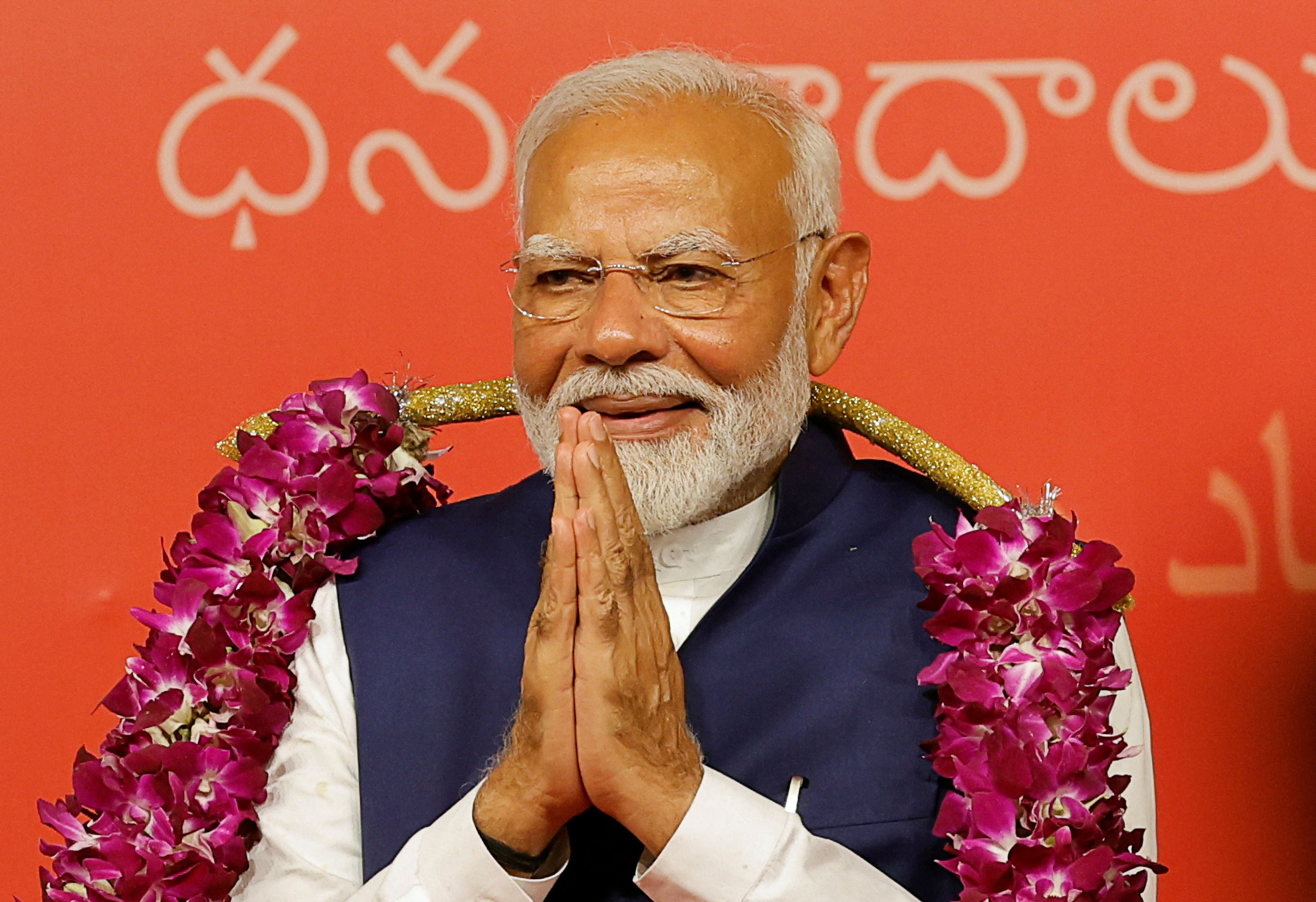 El primer ministro indio, Narendra Modi en la sede del Partido Bharatiya Janata (BJP) en Nueva Delhi, India, el 4 de junio de 2024. REUTERS/Adnan Abidi