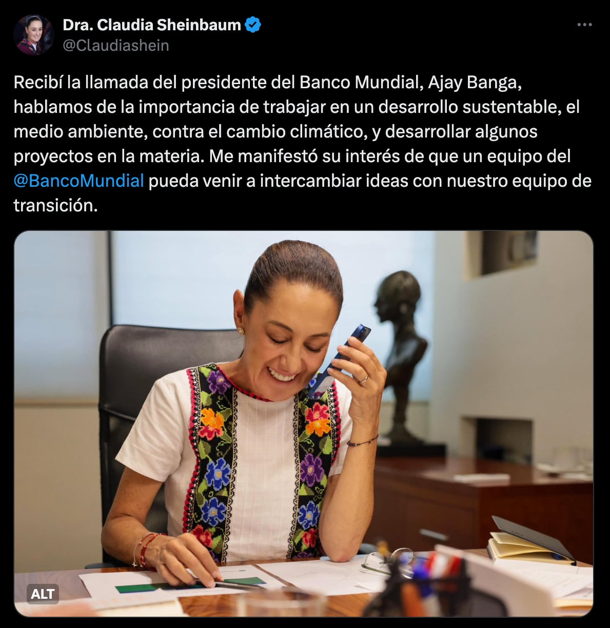 Claudia Sheinbaum-Banco Mundial-México-6 de junio