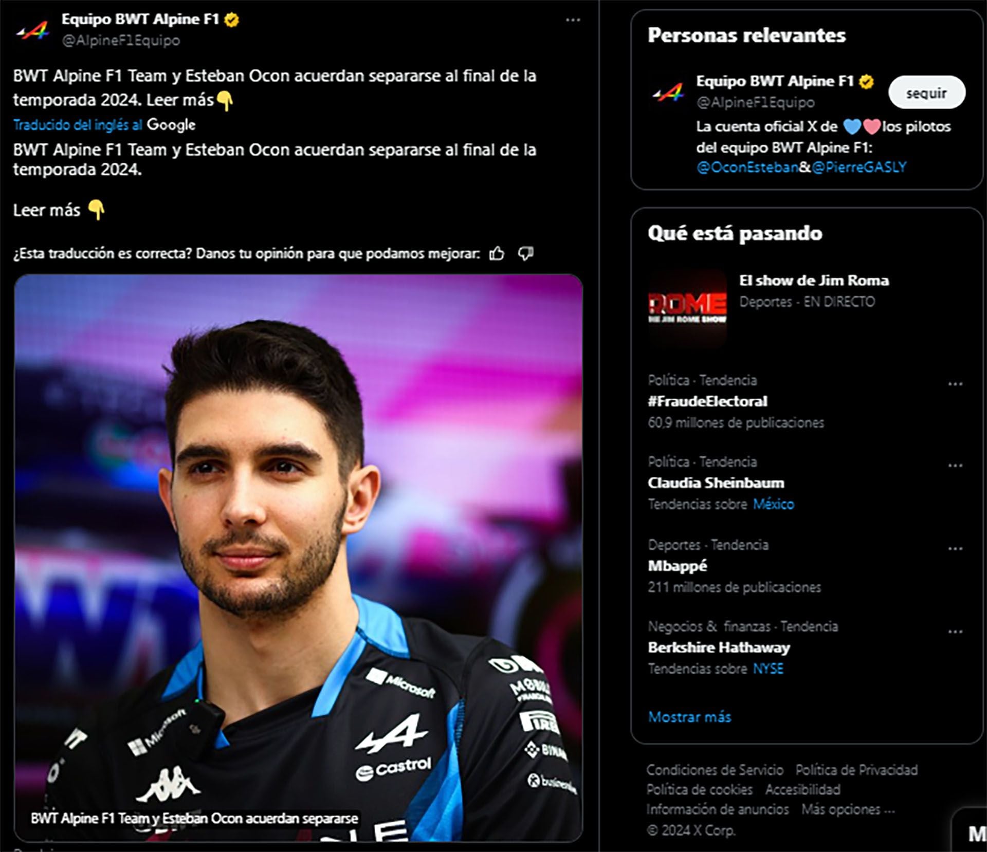 Esteban Ocon Fórmula 1