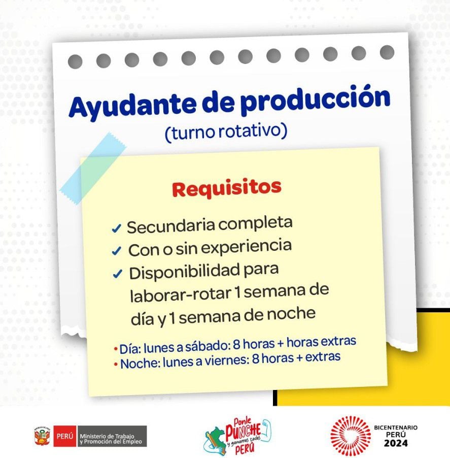 MTPE organiza convocatoria laboral