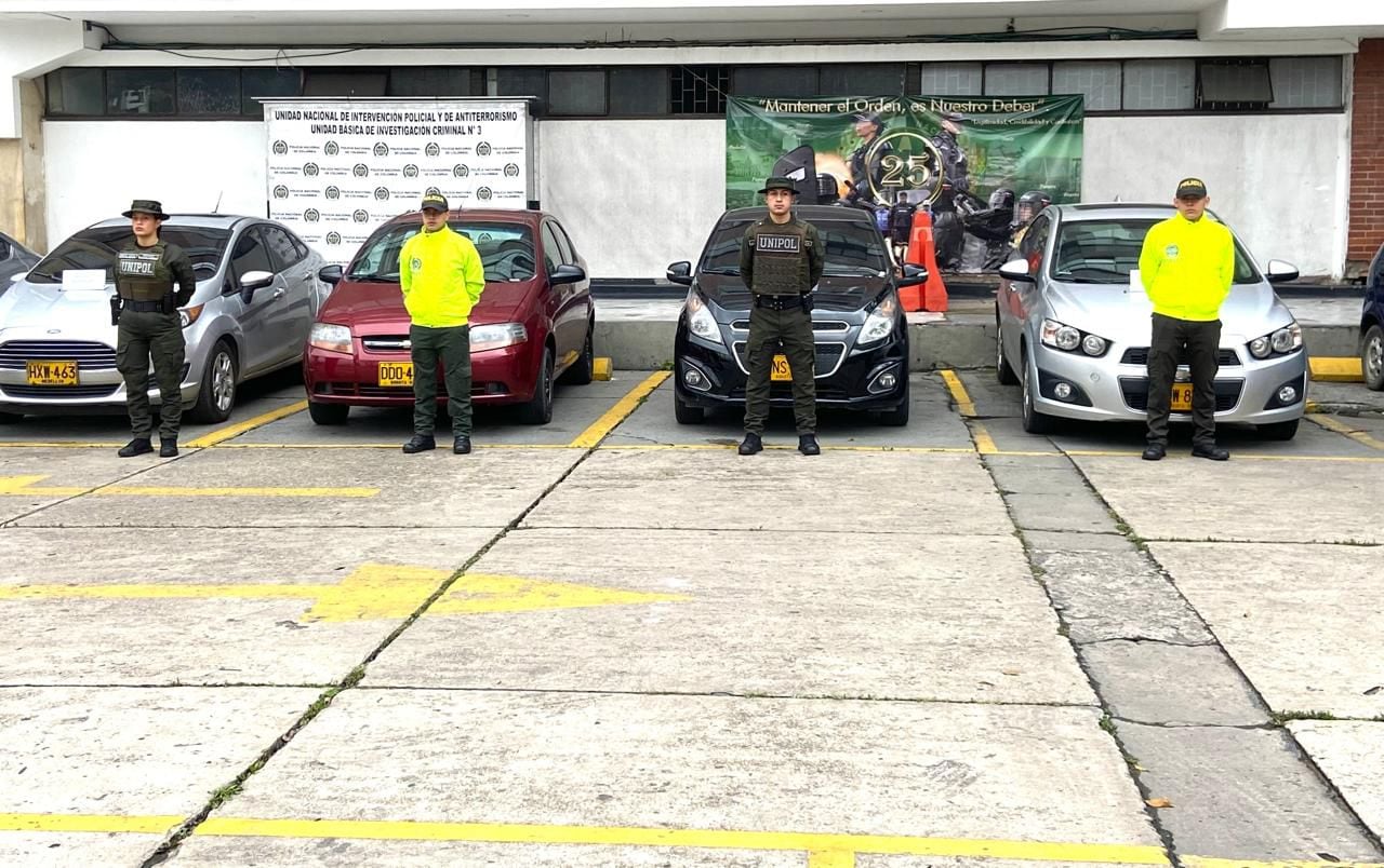 Policía infonrmó del operativo donde se recuperaron 10 automóviles en Bogotá - crédito Policía