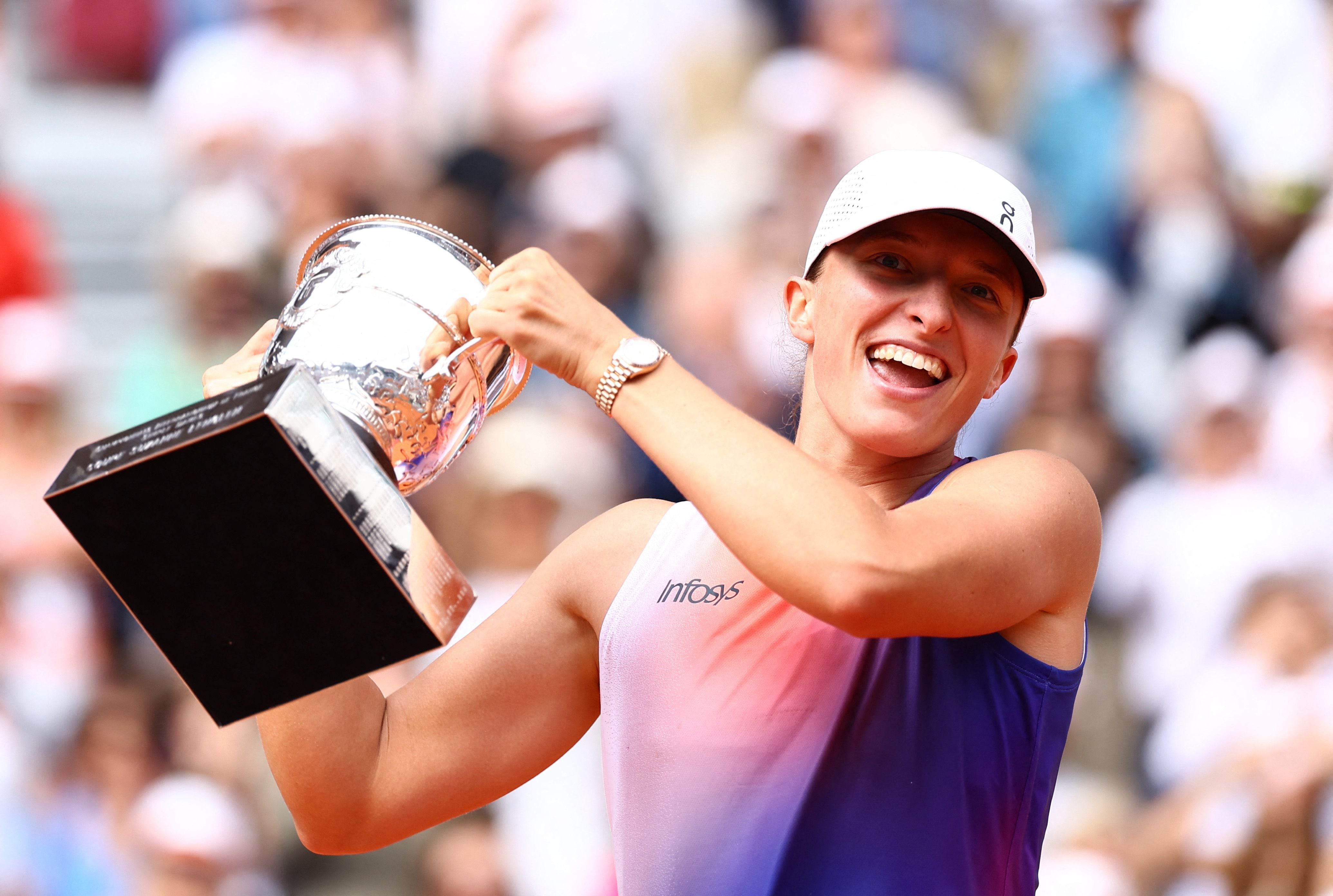 Iga Swiatek conquistó su tercer Roland Garros seguido (REUTERS/Lisi Niesner)