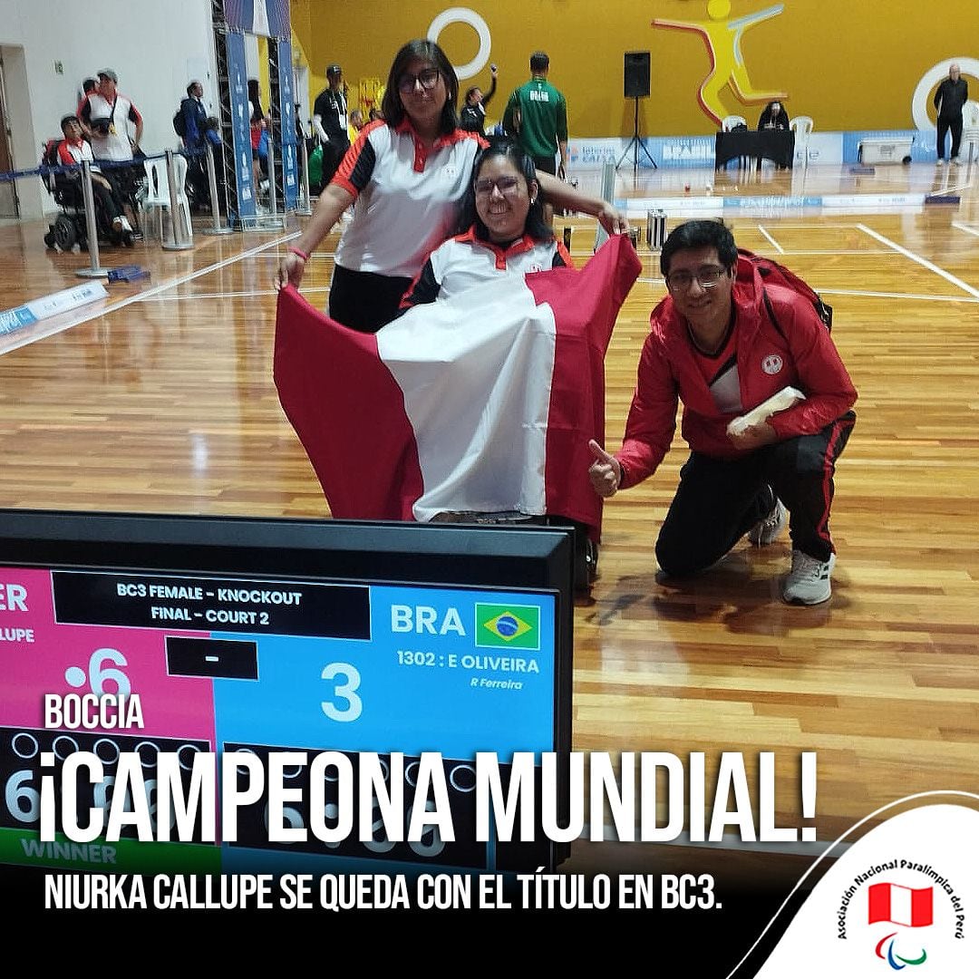 Niurka Callupe se coronó bicampeona mundial de boccia.