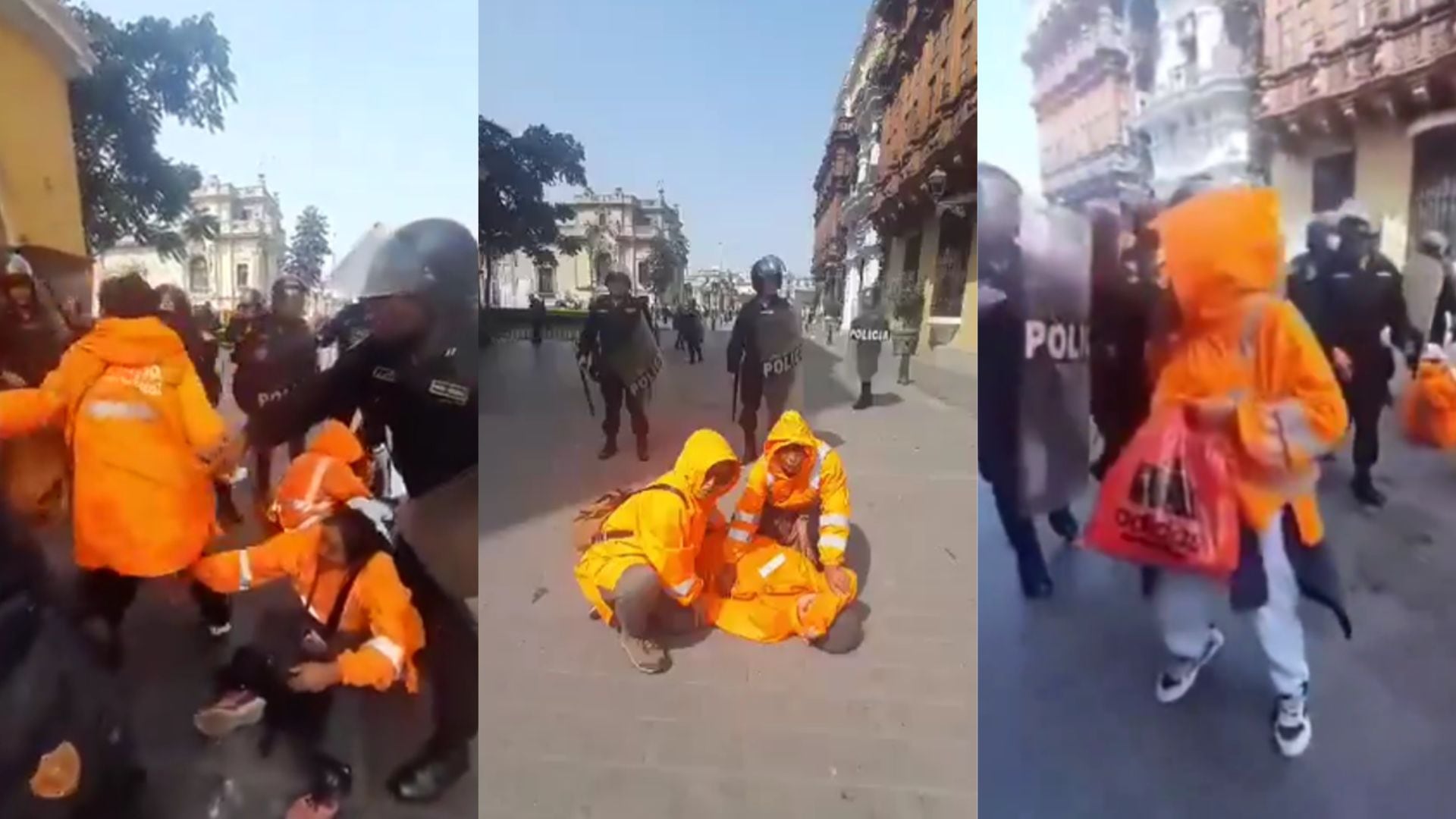 Trabajadoras de limpieza en protesta.