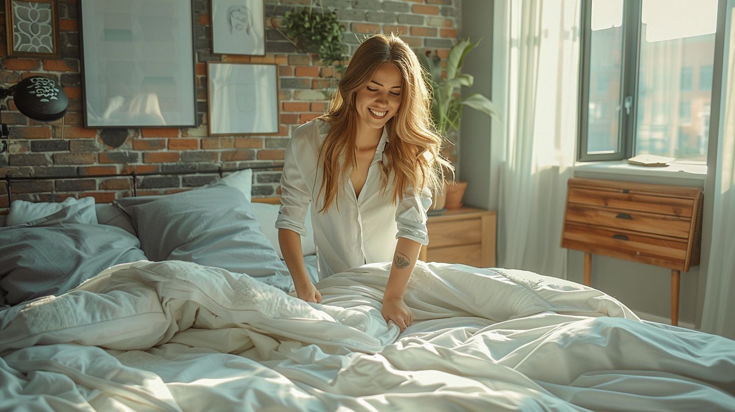 Arreglo de habitación, almohadas alineadas, cama impecable, ambiente ordenado - (Imagen Ilustrativa Infobae)