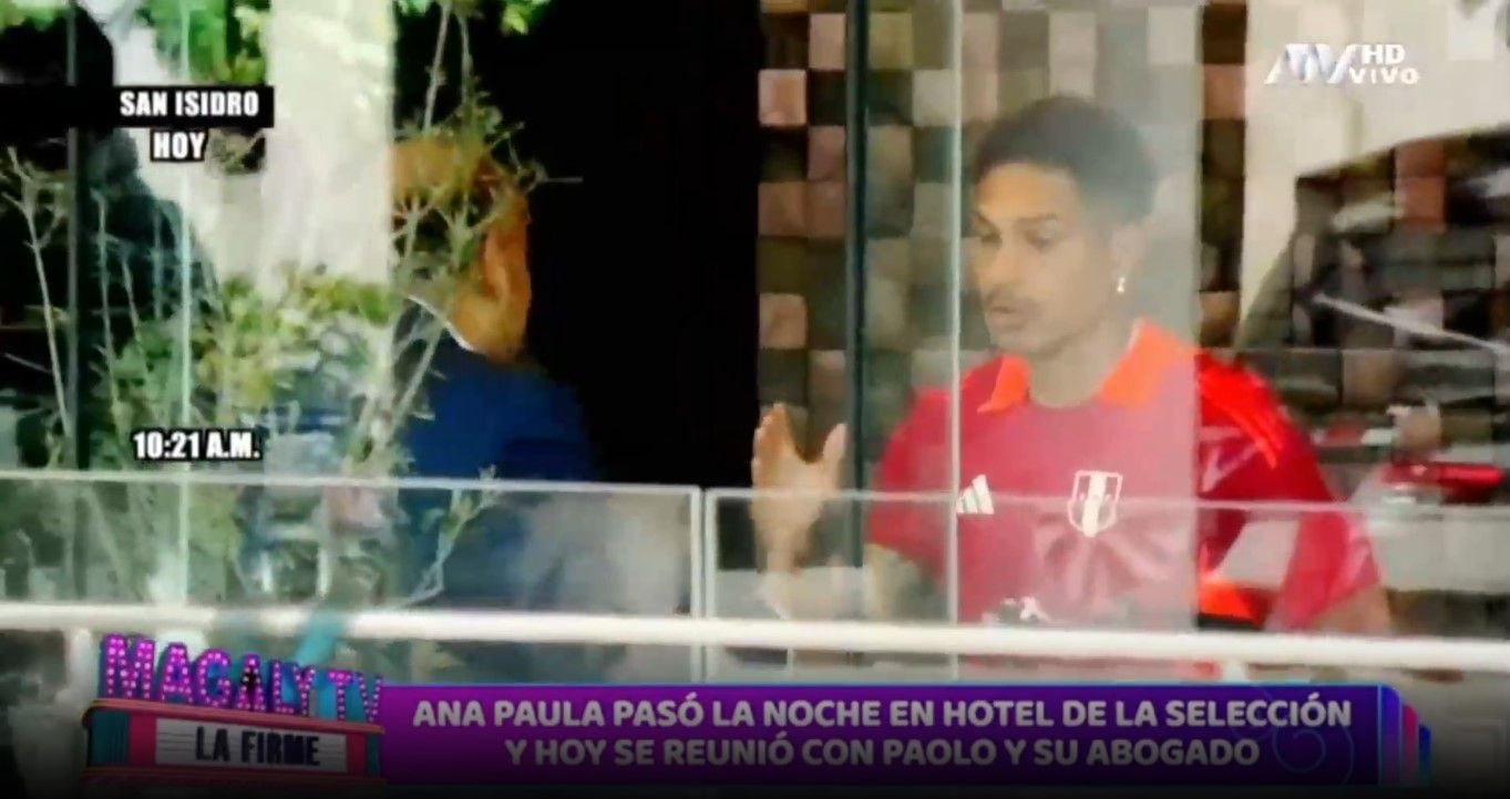 Paolo Guerrero le hace feo desplante a Ana Paula al terminar terminar reunión con abogado. (Captura: Magaly TV La Firme)