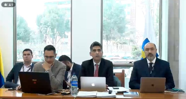 Fiscal Mario Burgos en audiencia contra Nicolás Petro y Day Vásquez este jueves 3 de agosto de 2023. Foto: Captura de pantalla.