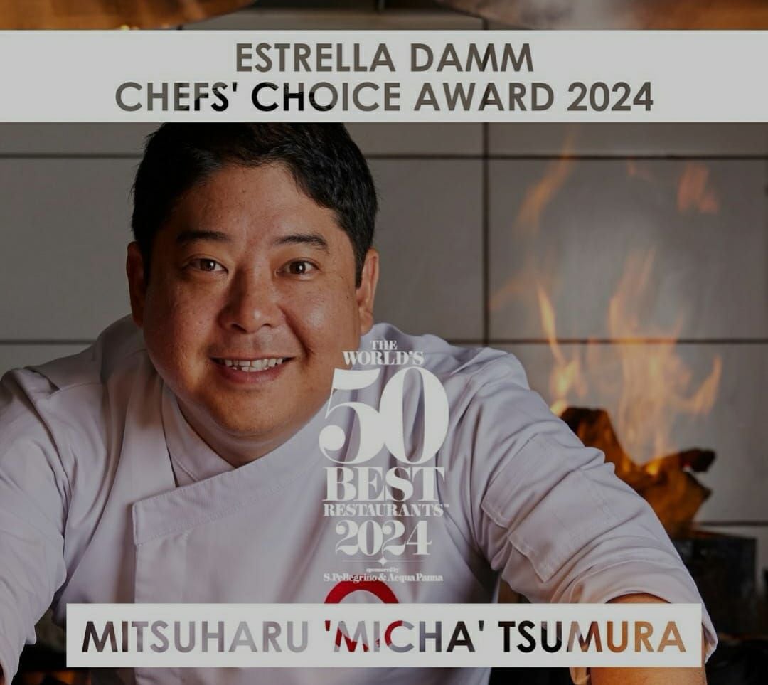 Mitsuharu Tsumura, más conocido como 'Micha', obtuvo el premio ‘Estrella Damm’ en reconocimiento a su trayectoria como chef internacional.