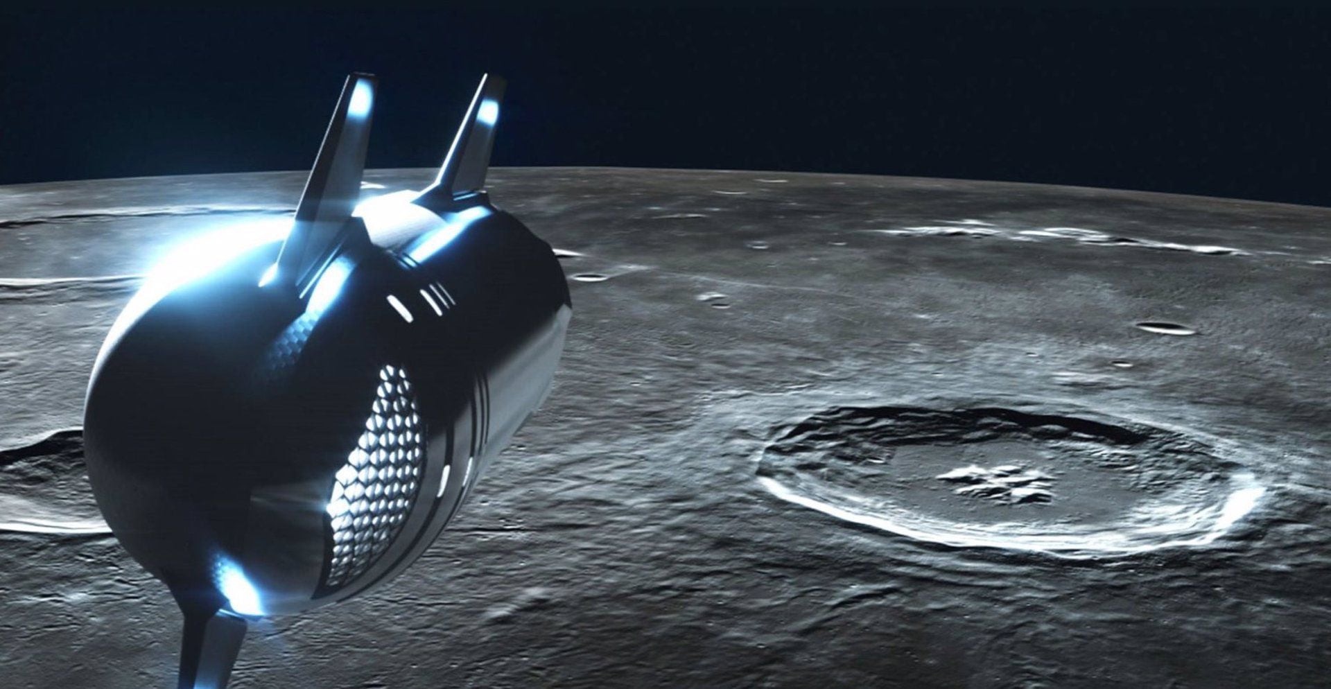 Así imagina SpaceX que su nave Starship volará en órbita lunar en los próximos dos años para llevar astronautas nuevamente a nuestro satélite natural

