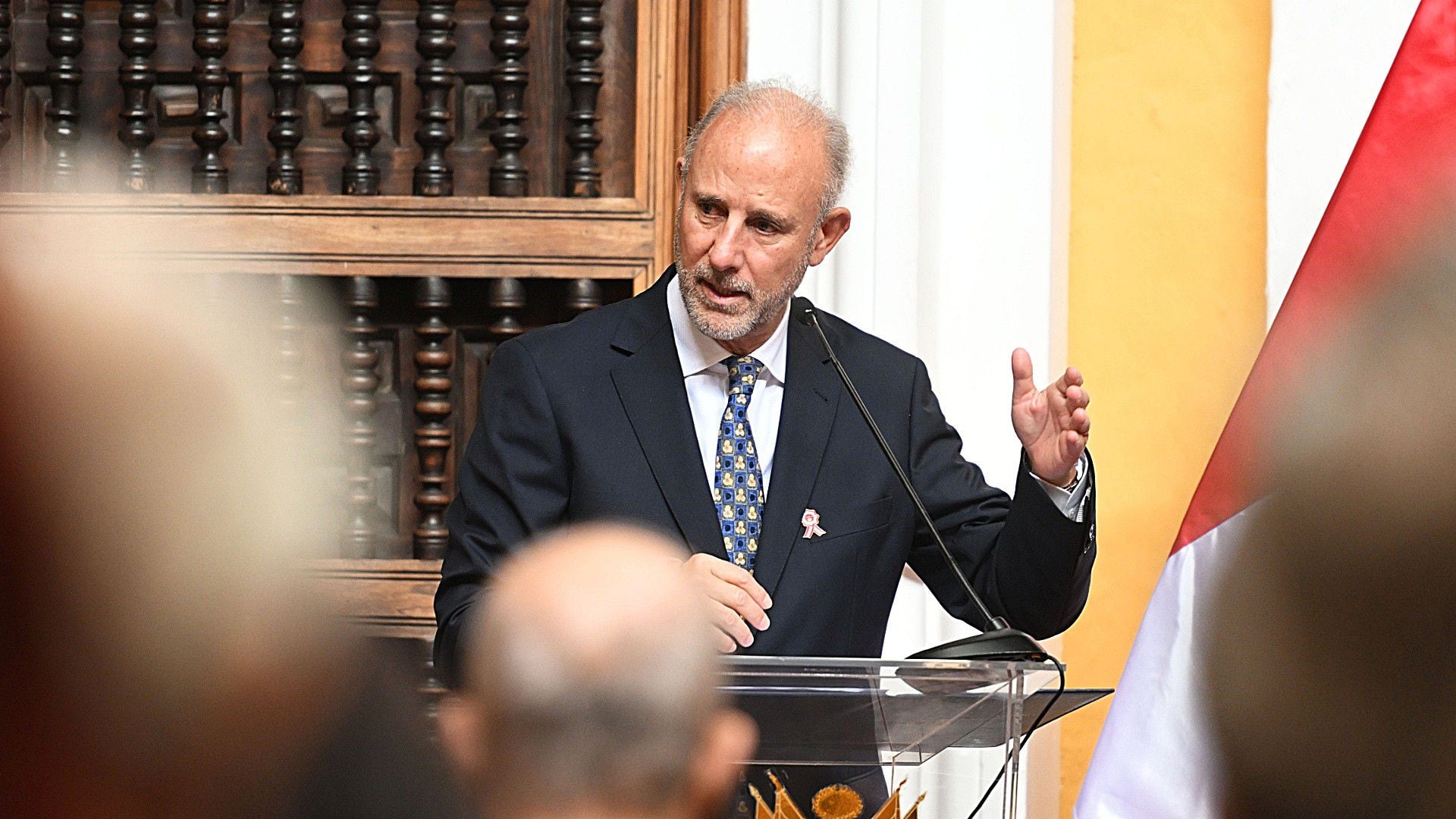 El ministro de Relaciones Exteriores, canciller Javier Gonzáles-Olaechea, en una ceremonia. Foto: Cancillería