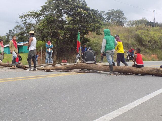 Bloqueo en la vía Panamericana registrado en 2020 - crédito Colprensa