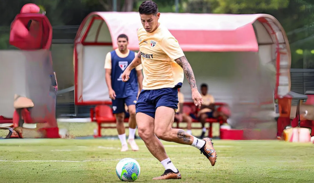 James Rodríguez entrenando en São Paulo