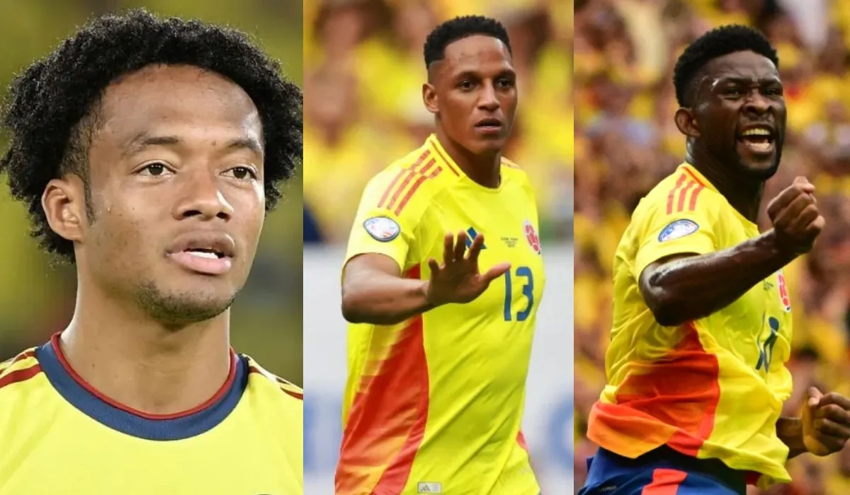 Juan Guillermo Cuadrado, Yerry Mina y Jéfferson Lerma.