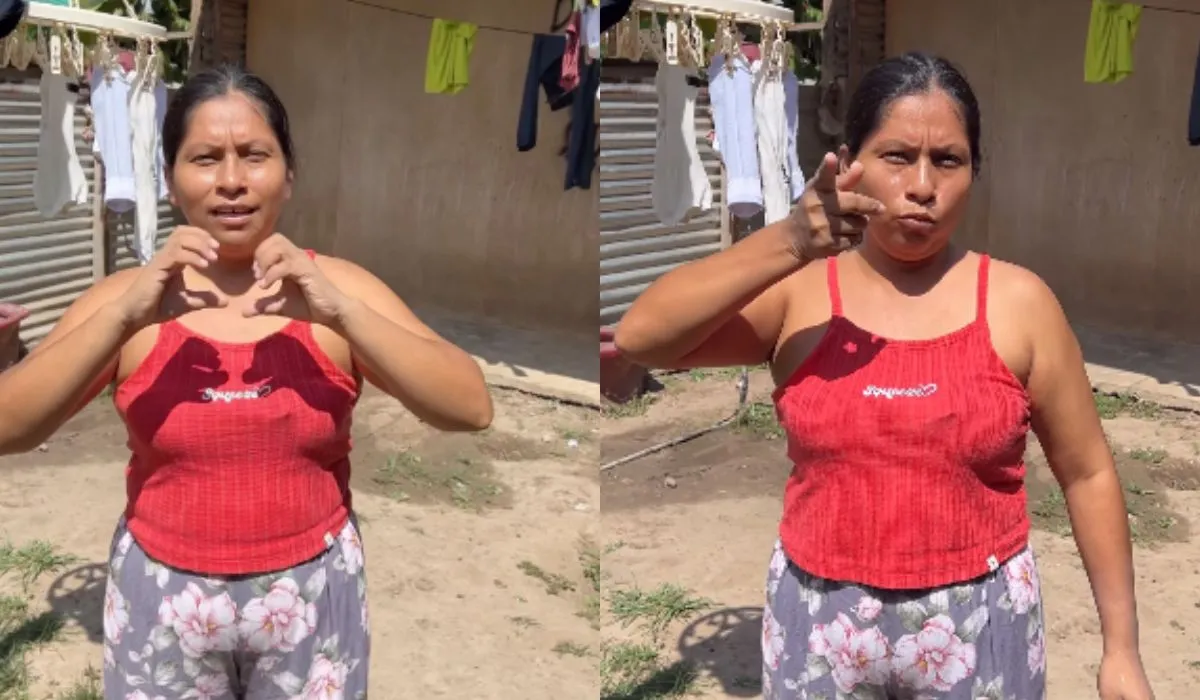 La mujer explicó cómo bailar la canción.