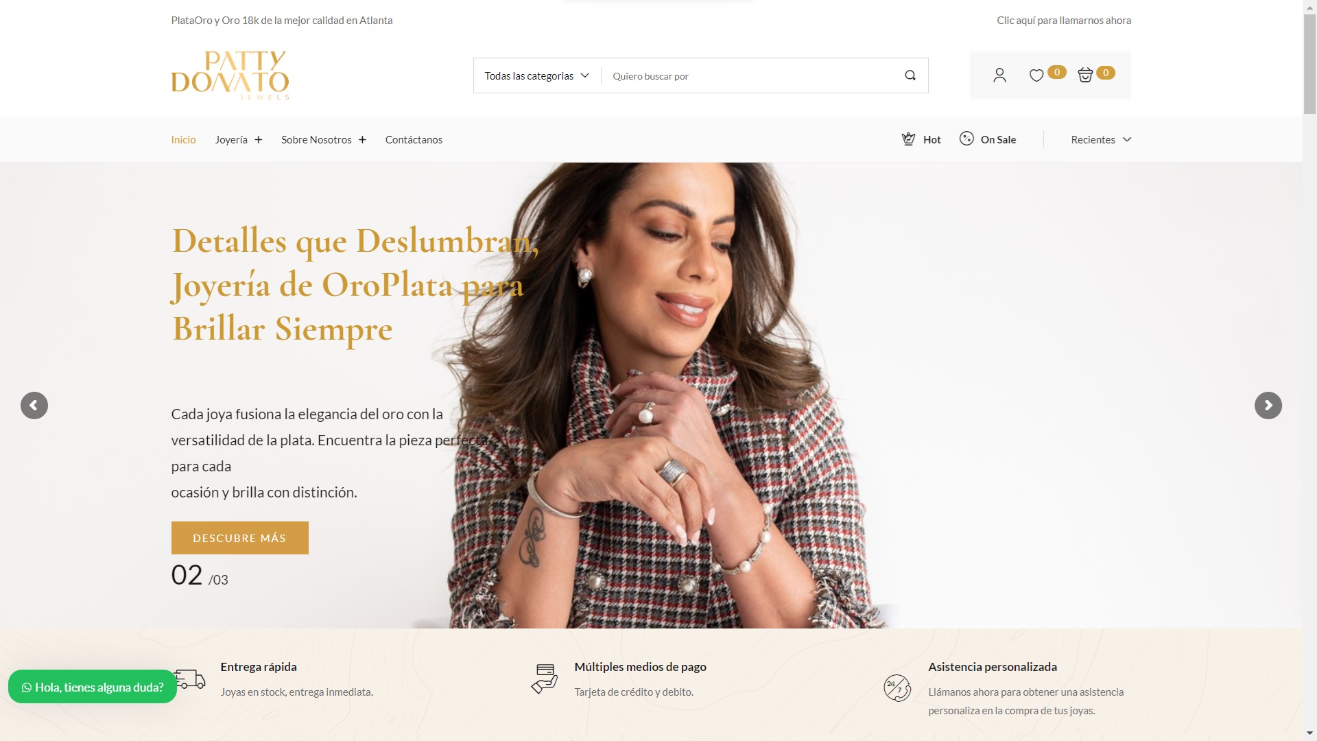 Diseño Web y Posicionamiento SEO para Patty Donato Jewels – Atlanta – EEUU