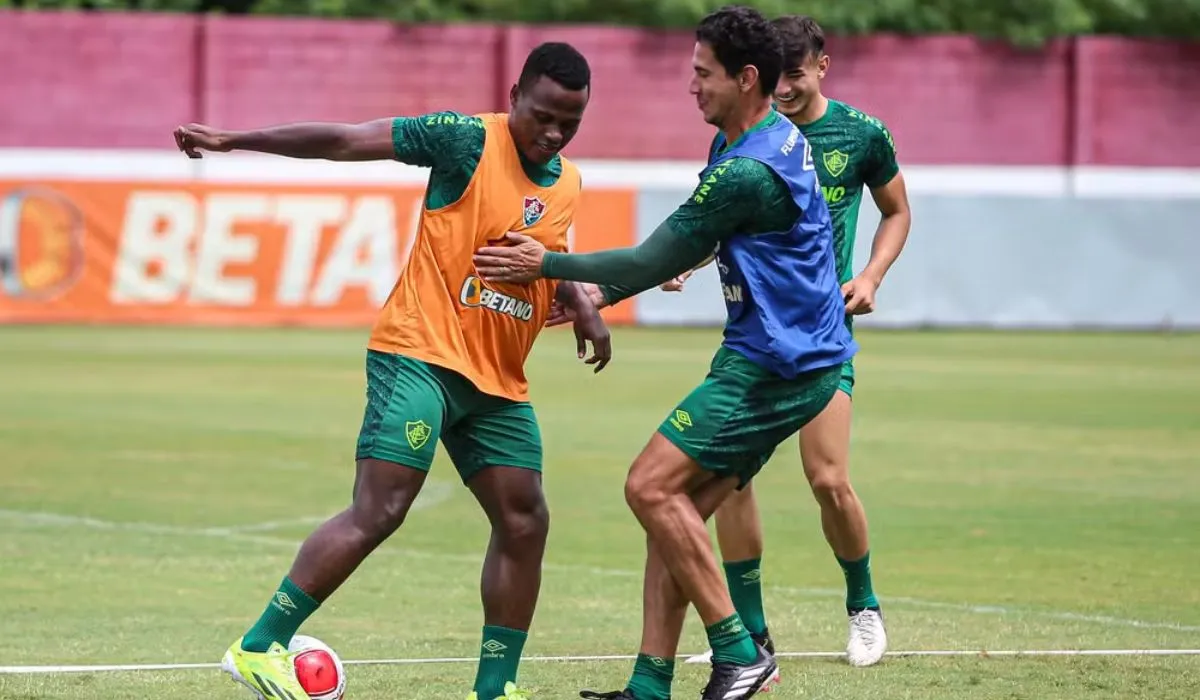 Arias y Ganso en el entrenamiento del Fluminense en el CT Carlos Castilho