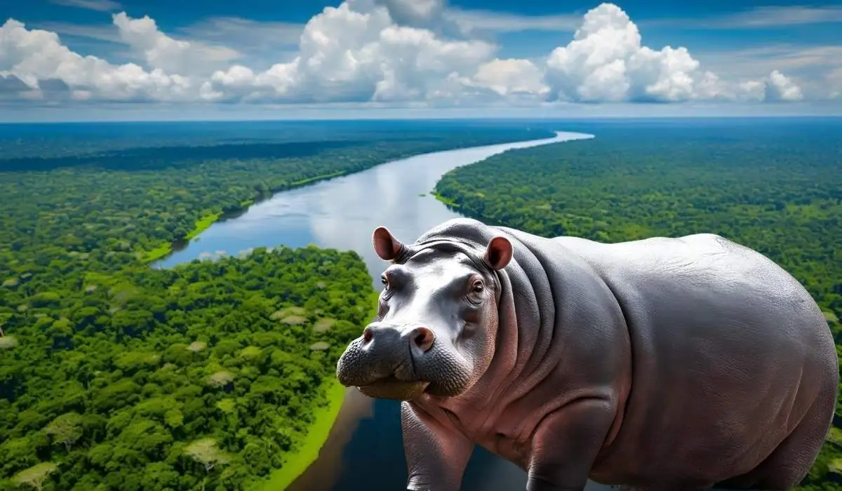 Hipopótamos de Escobar en el río Magdalena.