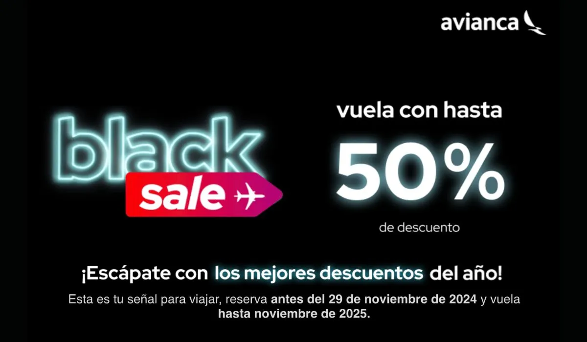 Aprovecha la Black Sale de Avianca, vuelos nacionales desde COP 88.700