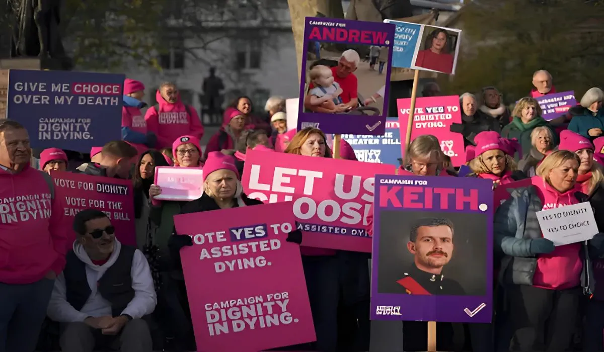 En Reino Unido ley se manifiestan frente al Parlamento en Londres