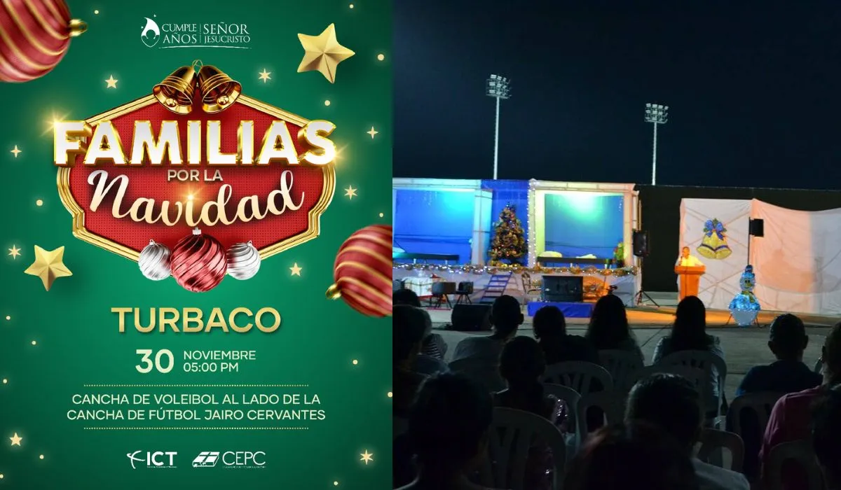 Familias por la navidad en Turbaco